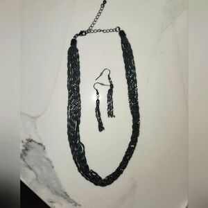 Gun Metal Necklace and Earring set
